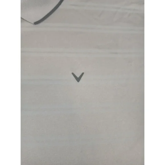 Callaway Opti-Dri Polo Mens XXL 2XL Gray Performance Striped Short Sleeve Shirt - Picture 4 of 10